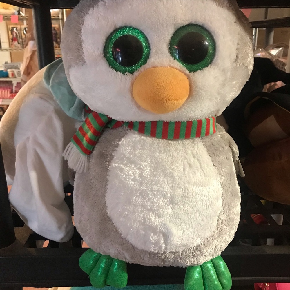 Gray and White Plush Penguin Toy